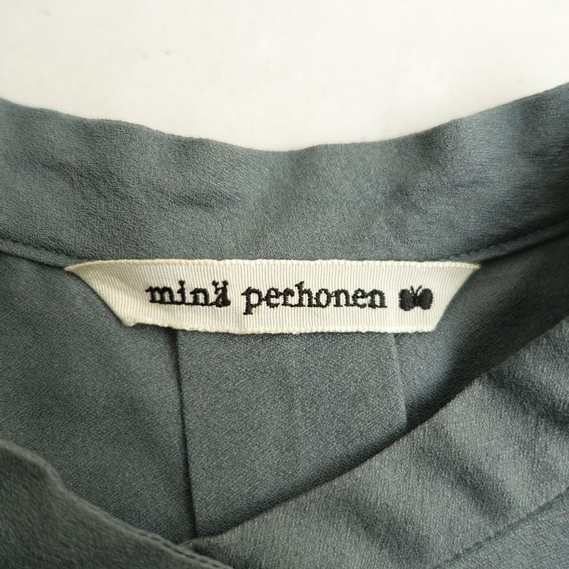 mina perhonen（ミナペルホネン） *calm シルク混シャツワンピース*36