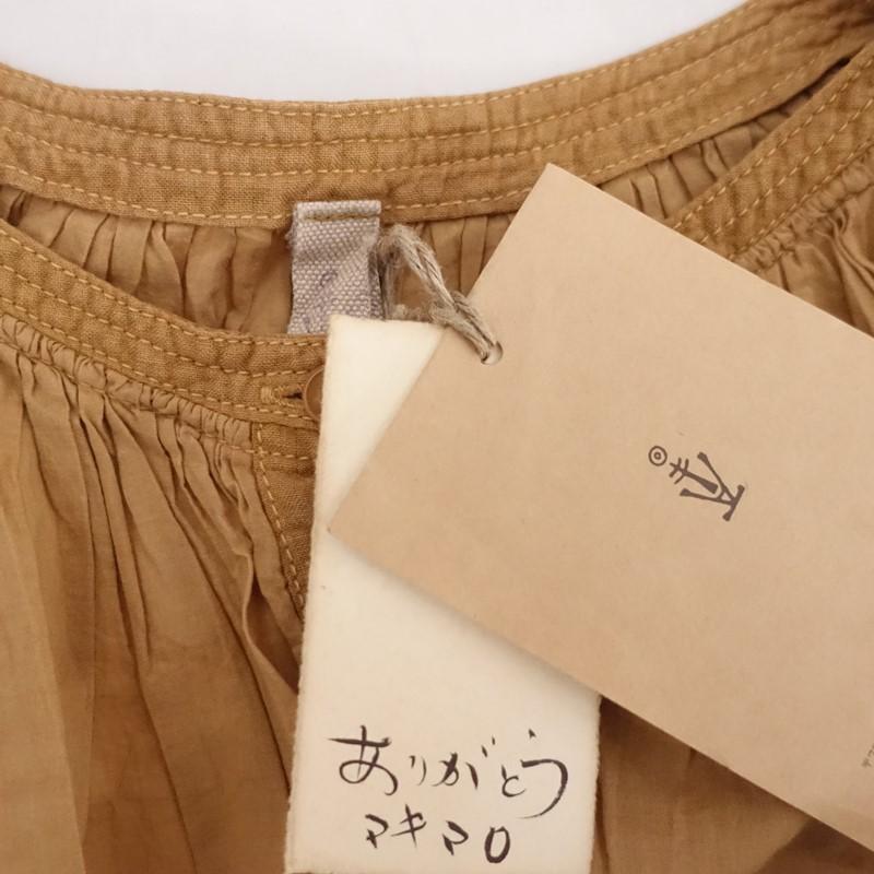 マキマロ　未着用　Normandie 草木染　ロングワンピース マキマロ *草木染め Normandie ワンピース*オーガニックコットン山桃