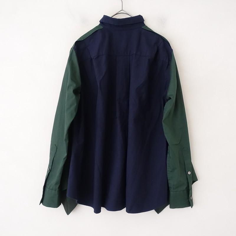 sacai（サカイ） *コットン混バイカラーシャツ*薄手ブラウスフィッシュ 
