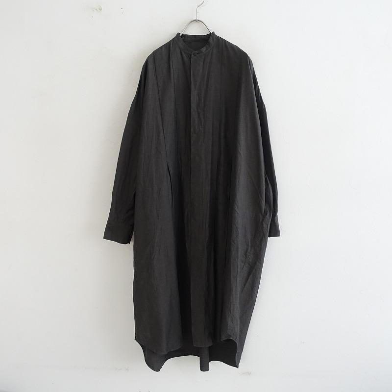 トゥジュー TOUJOURS *コットンバンドカラーシャツワンピース*1ダーク 