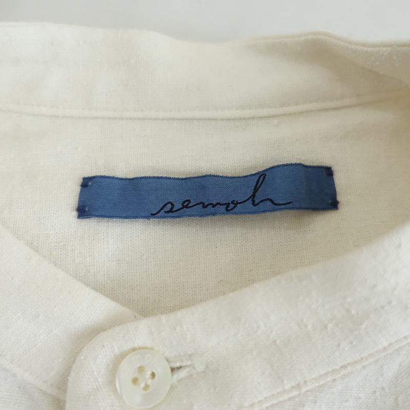 定価3.4万】セモー semoh *シルクリネンネップシャツ*1エクリュ長袖 