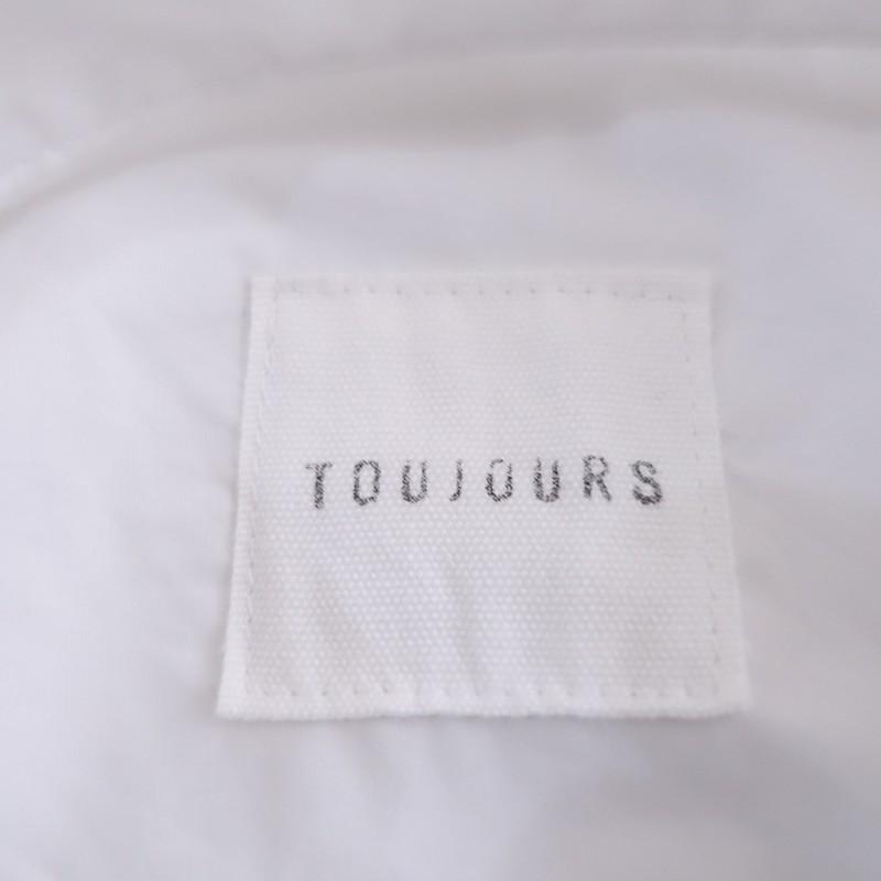 TOUJOURS（トゥジュー） *コットンバックギャザーブラウス*2シャツ白