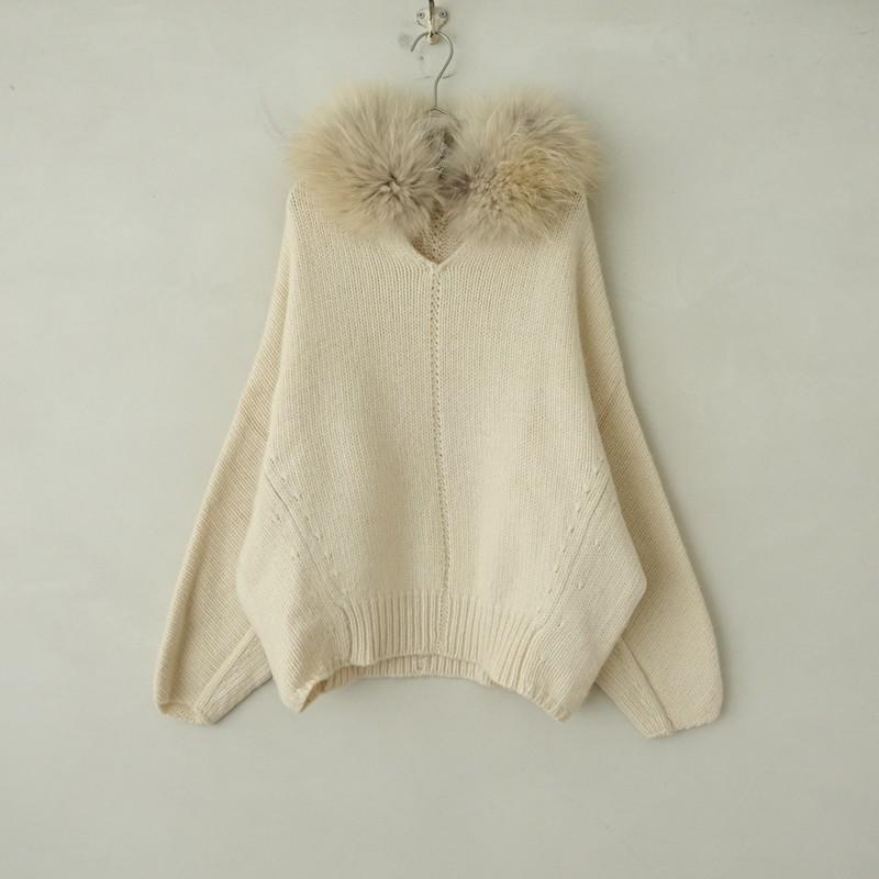 Drawer ドゥロワー カシミヤ コットン ニット セーター トップス Drawer ドゥロワー カシミヤ コットン ニット セーター トップス