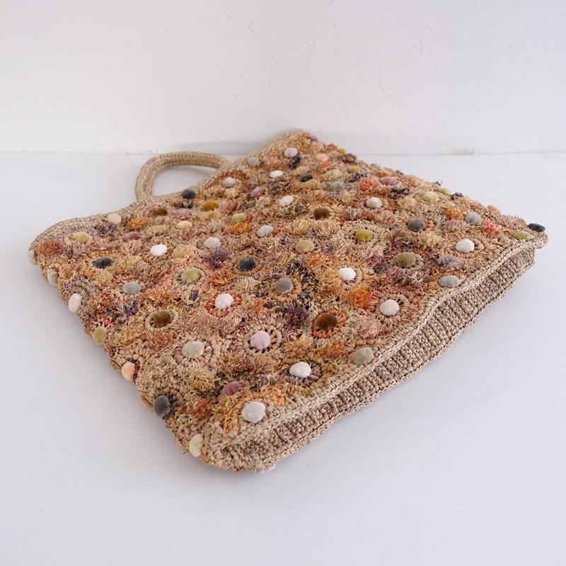 美品】ソフィーディガール sophie digard *ビスケット ラフィアバッグ