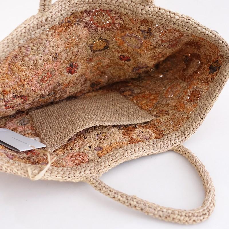 美品】ソフィーディガール sophie digard *ビスケット ラフィアバッグ