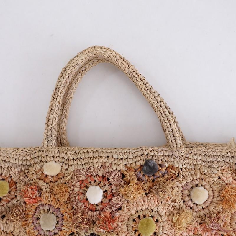 美品】ソフィーディガール sophie digard *ビスケット ラフィアバッグ