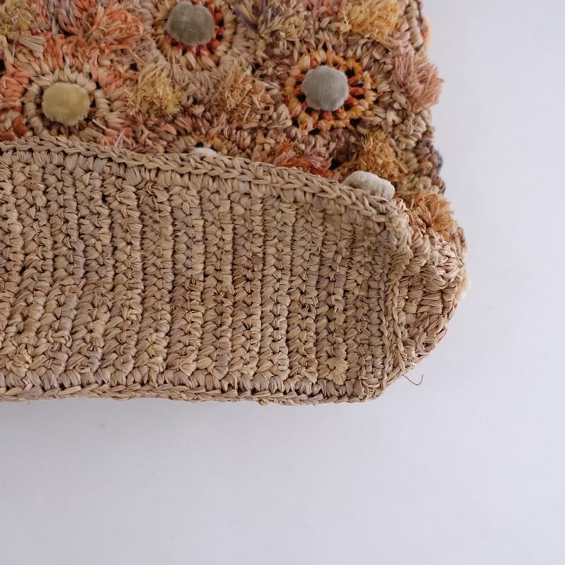 美品】ソフィーディガール sophie digard *ビスケット ラフィアバッグ