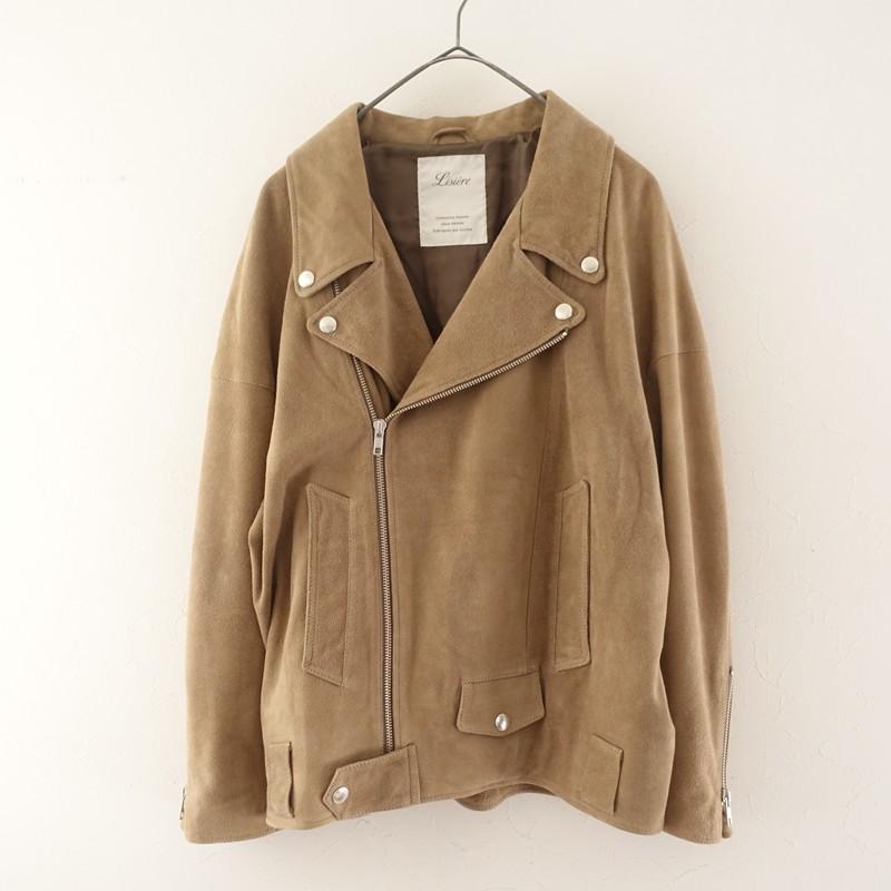 リジエール Lisiere *ジップアップレザージャケット*34ブラウン山羊革