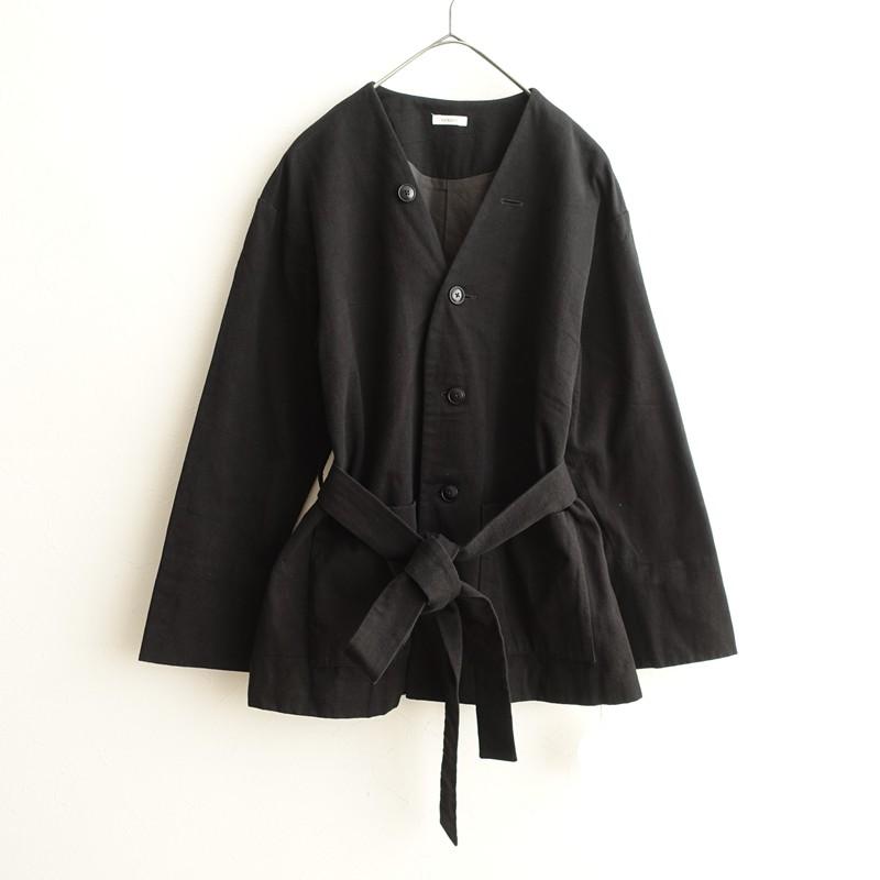 susuri 【定価4.1万】ススリ *ノンノガウン*MブラックコットンVネック 