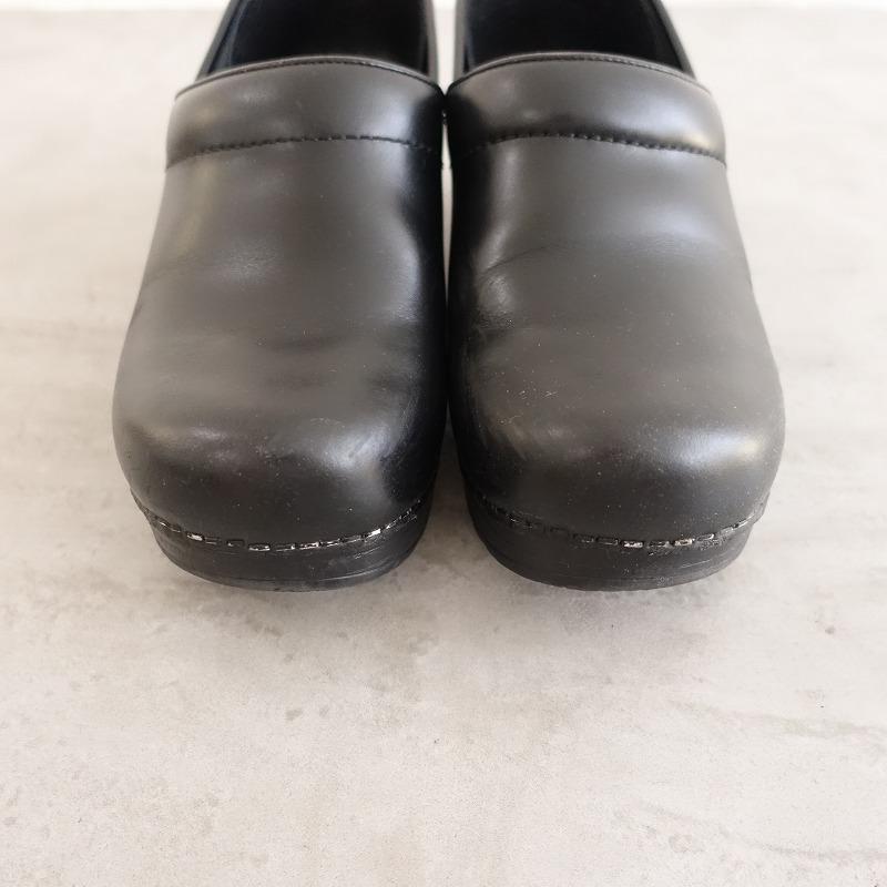 dansko サボ　シューズ　ブラック　レザー　38 dansko（ダンスコ） *プロフェッショナル レザーサボサンダル 38/24