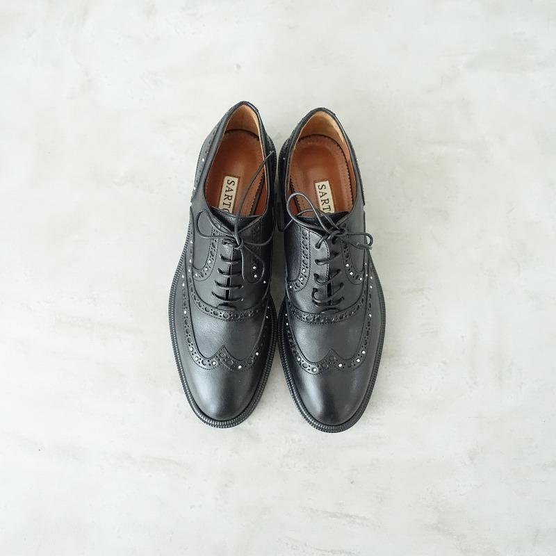 サルトル　ブラックレザーウィングチップシューズ サルトル ブラックレザーウィングチップシューズ