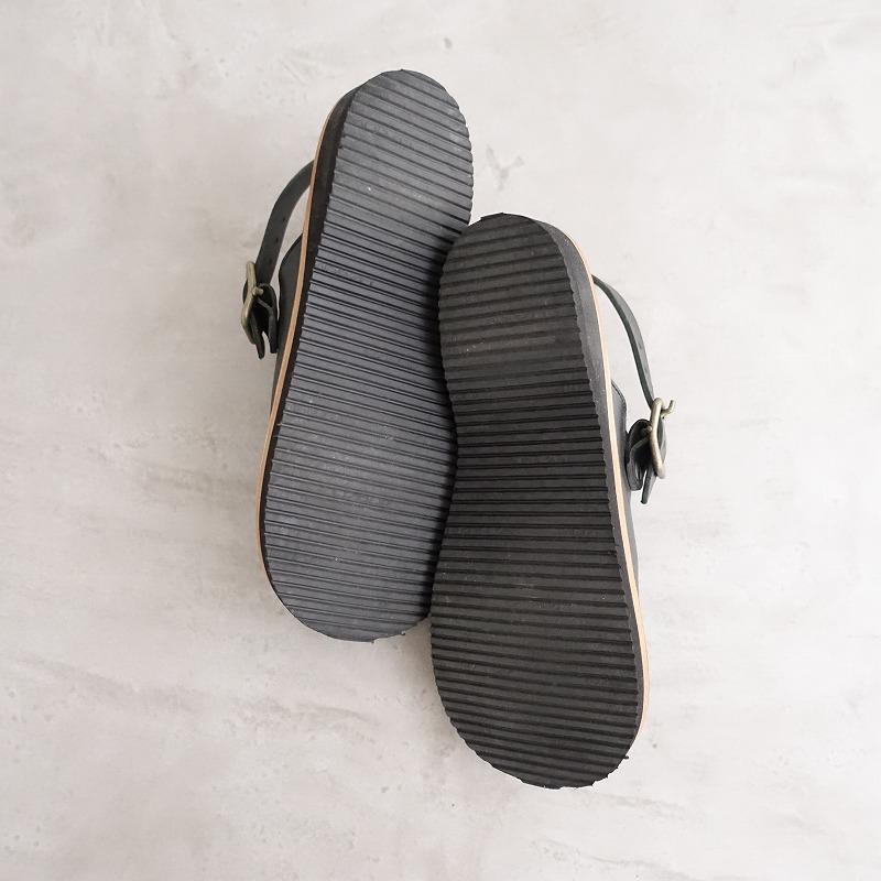 定価4万】ヒラキヒミ。 *blues サボサンダル 23.5*黒ブラック