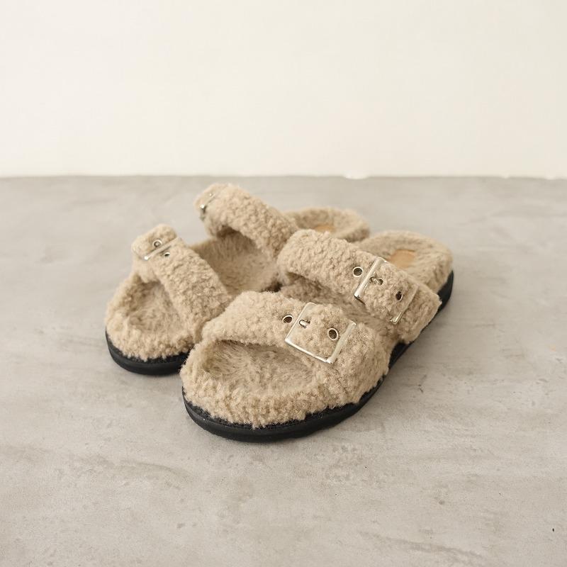 Caminando ファーサンダル ベージュ/ブラウン CAMINANDO（カミナンド） 【未使用/定価2.3万】カミナンド *ファー