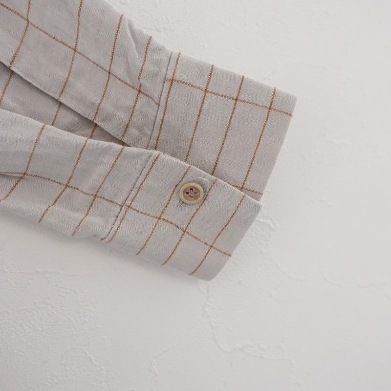 minä perhonen チェック柄長袖ワンピース mina perhonen 【定価5万】ミナペルホネン *town check Vネック