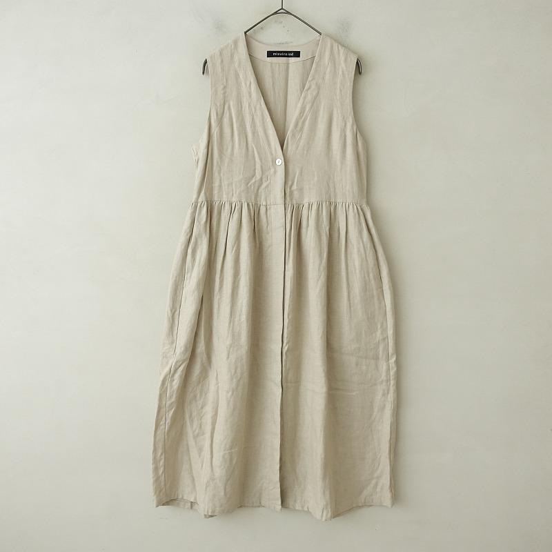 定価2.1万】ミズイロインド mizuiro-ind *Vネックジレワンピース 