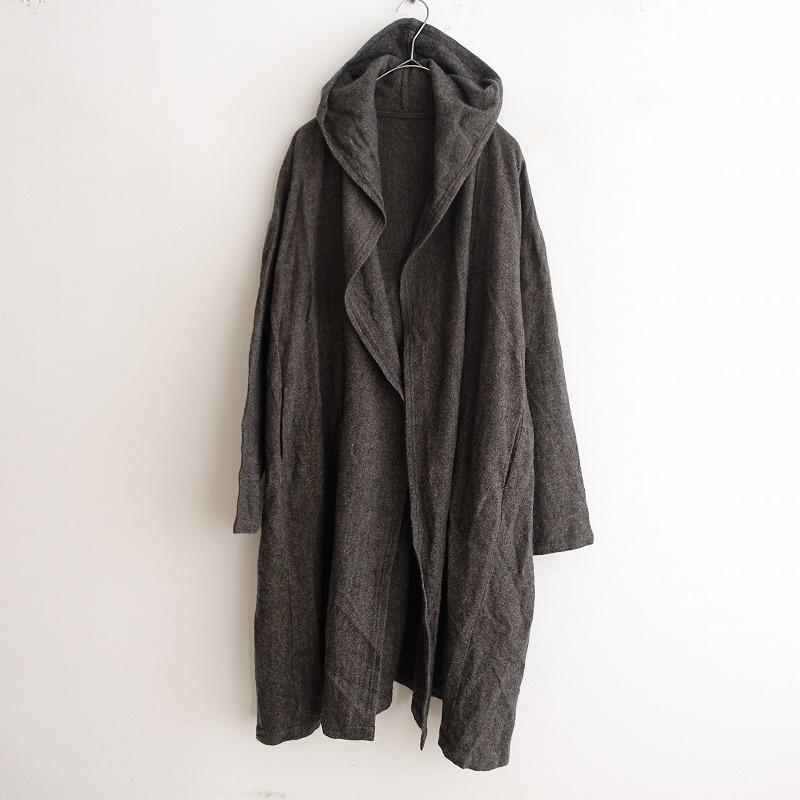 ネストローブ　ウールリネンガーゼフードコーディガン nest Robe（ネストローブ） *ウールリネンフードローブカーディガン*A