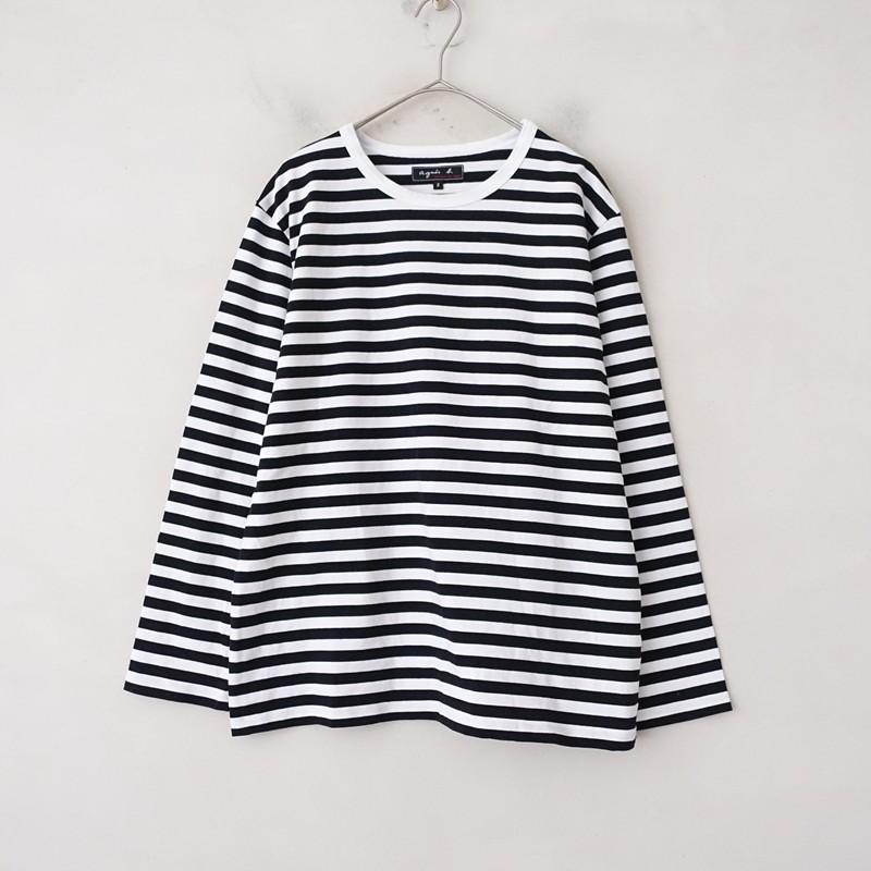 美品/2025】アニエスベー agnes b. *コットンボーダーカットソー*3 