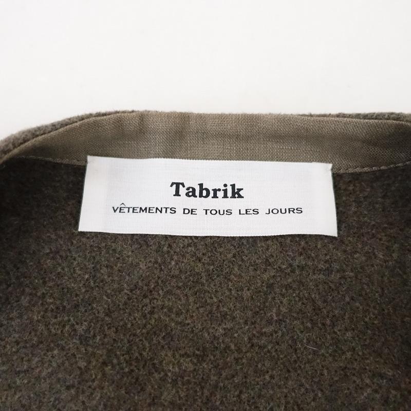 Tabrik タブリク *異素材切替羽織ワンピース*グリーンカーキ×黒