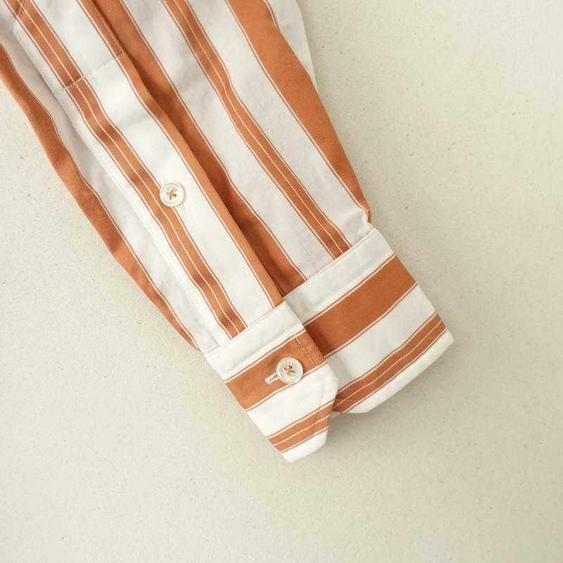 TICCA（ティッカ） *コットンストライプバンドカラーシャツワンピース