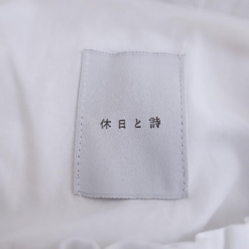 TANDEY 休日と詩 *フリルカラーブラウス*コットン綿ホワイト白シャツ