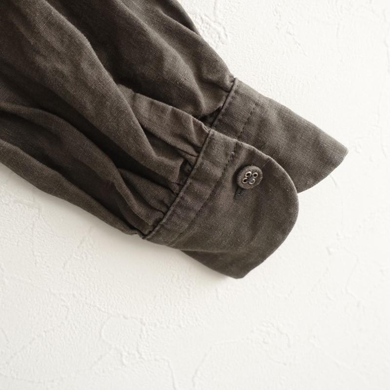 Scye（サイ） *リネンピンタックプルオーバーブラウス*38高密度ダーク