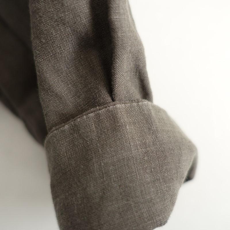 Scye（サイ） *リネンピンタックプルオーバーブラウス*38高密度ダーク