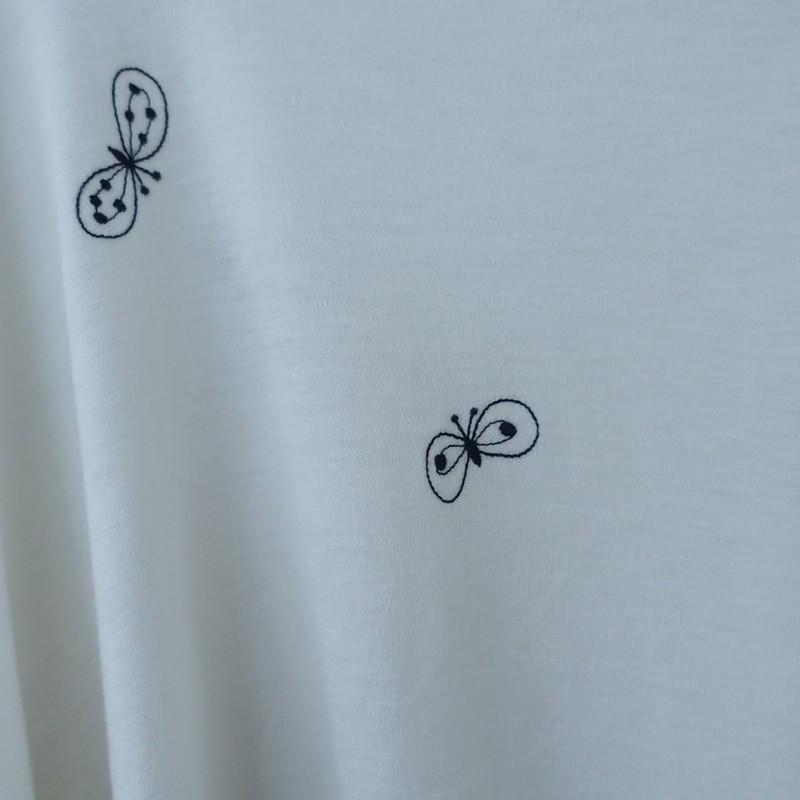 値下げ【未使用】ミナペルホネン choucho 刺繍 長袖Tシャツ サイズ38 