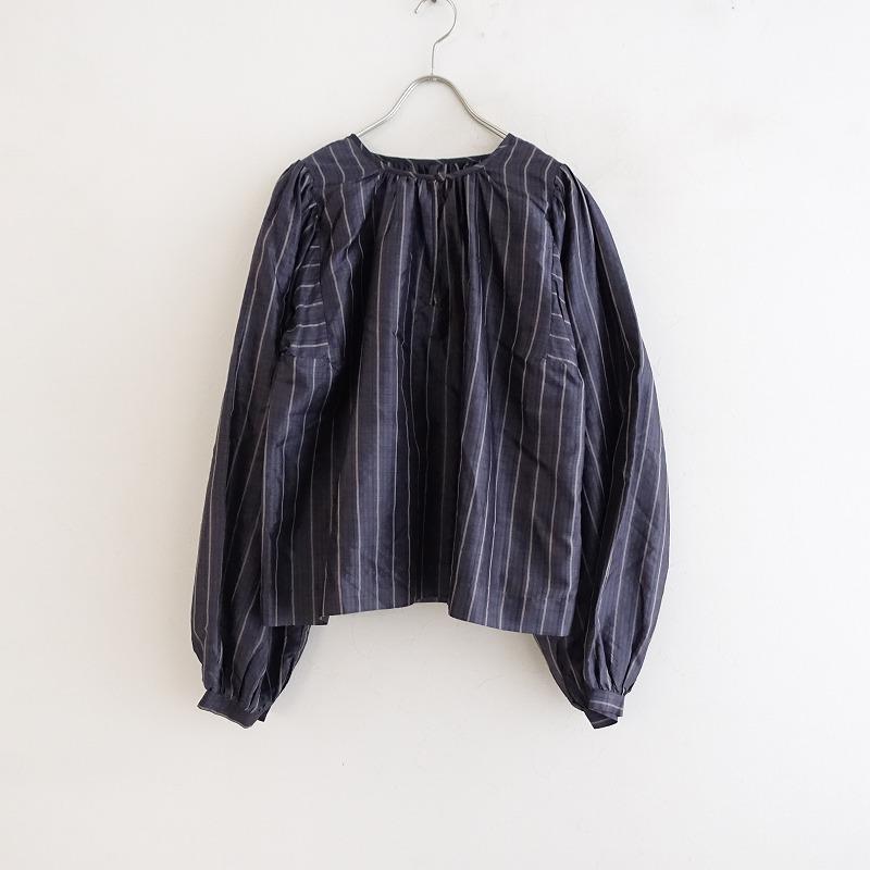 美品/定価2.8万】ブノン BUNON *カディシルクストライプブラウス*F長袖 