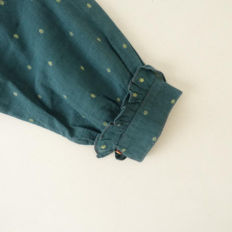 2023SS/定価6.1万】インジリ injiri *FRILL DOT BLOUSE*Mシャツ長袖 