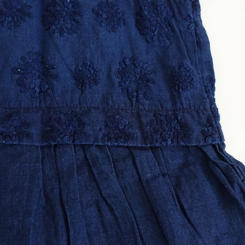 nest Robe ネストローブ *ノースリーブリネンワンピース*刺しゅう  