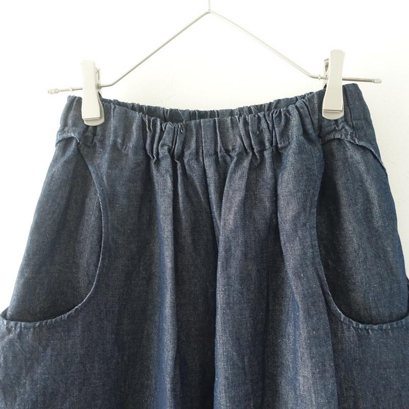 ヌウノ nuuno. *コッペパンツ*ゴムワイドカーブコクーン綿麻コットン