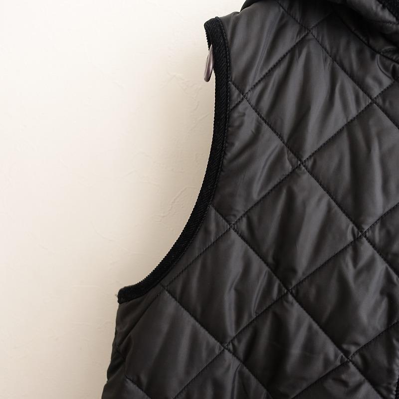 Barbour キルティング フード付きベスト Barbour バブアー *キルティングフード付きベスト*38アウター黒
