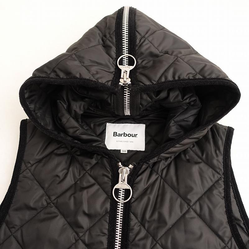Barbour キルティング フード付きベスト Barbour バブアー *キルティングフード付きベスト*38アウター黒