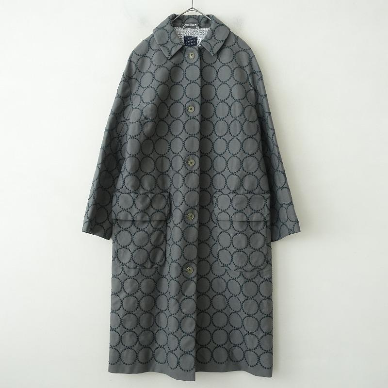 ミナペルホネン　チェック柄刺繍ドット　ハーフコート 38 ミナペルホネン チェック柄刺繍ドット ハーフコート 38 ミナペルホネン