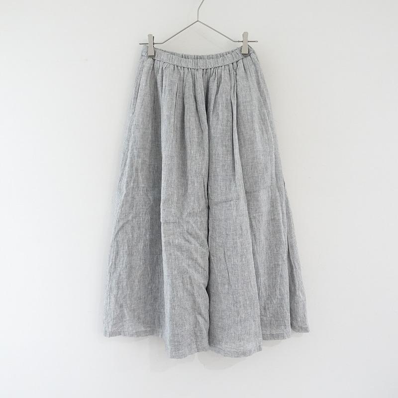 定価2.5万】ユノイア eunoia *Shirring long ストライプイージー 