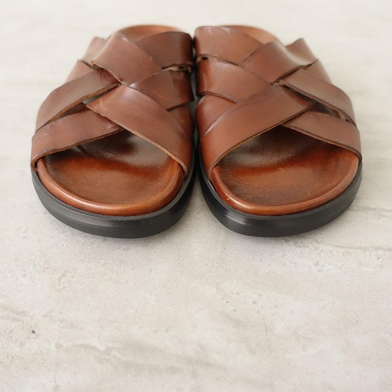 “CORSO ROMA,9”革サンダル・ブラウン・23.0㎝ コルソローマ ノーヴェ CORSO ROMA 9 フラットサンダル