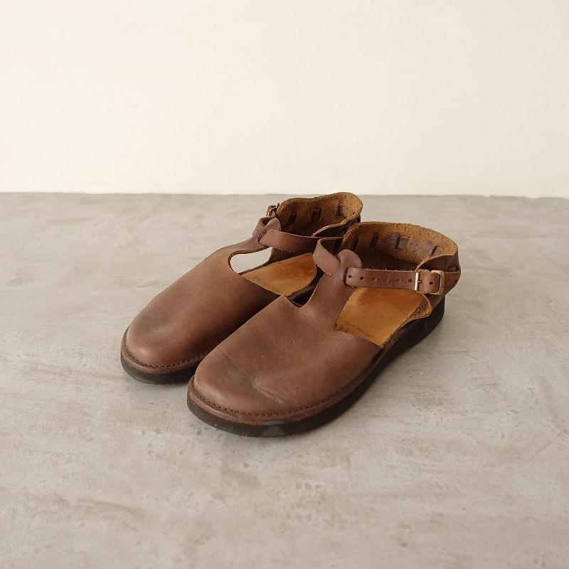 オーロラシューズ ウエストインディアン Tストラップ レザーシューズ サンダル aurora shoes(オーロラシューズ) T-Strap BLACK | ART