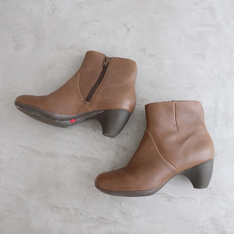 カンペール CAMPER *レザーショートブーツ 37/23.5*皮革ブラウン1024 