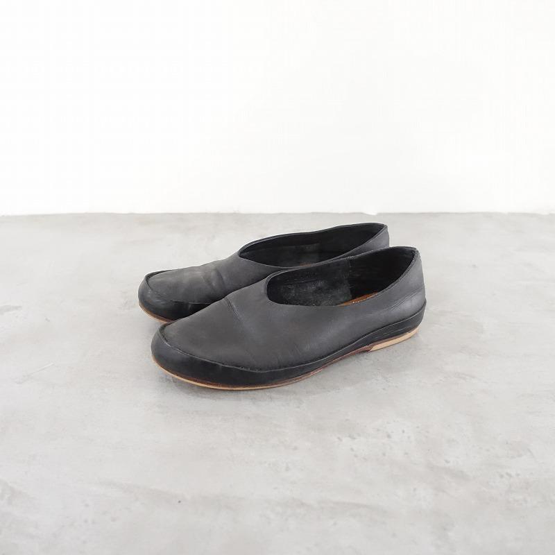 FEIT ファイト *レザースリッポン 37/24*フラットシューズ皮革黒