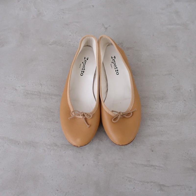 【新品未使用】レペット　バレエシューズ（サイズ37）キャメル色 レペット repetto *バレエシューズ 37/23*レザー皮革キャメル0425(sh10