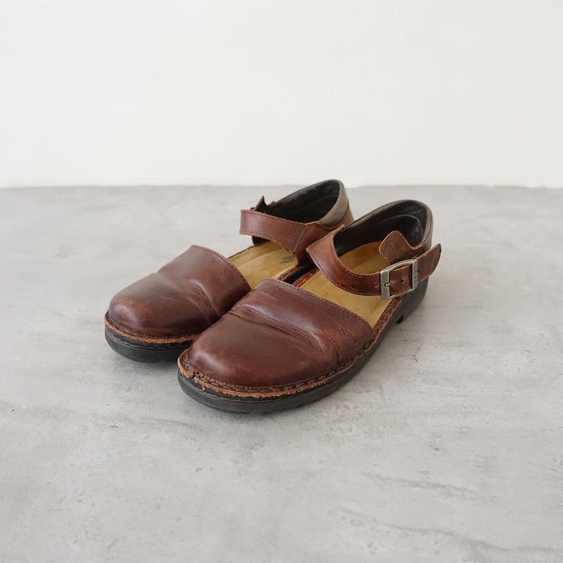 もちもち　NAOT オルガ ブラウン 37 ナオト NAOT *OLGA ストラップシューズ 37/L6/23.5*レザー皮革ブラウン