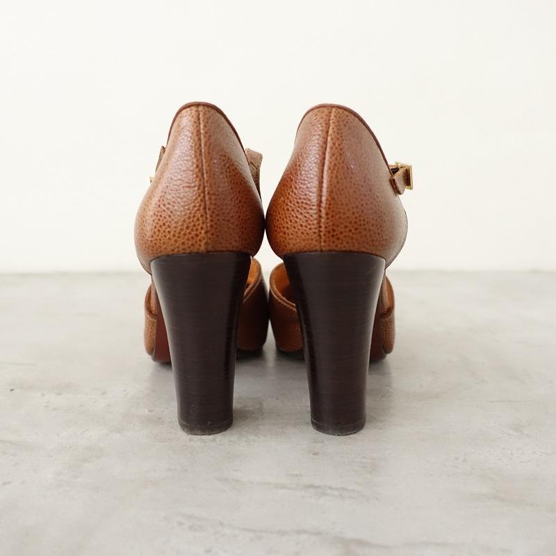 CHIE MIHARA（チエミハラ） *レザーストラップパンプス 38/24*皮革