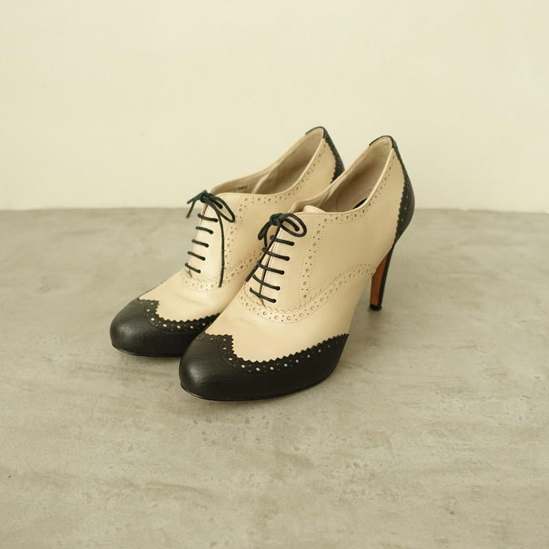 コールハーン COLE HAAN *レザーウイングチップブーティ 9B/23.5*皮革 