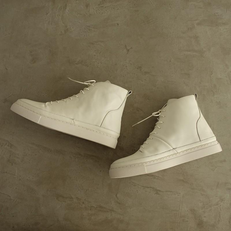 Ouur 【美品】アウアー *レザーハイカットスニーカー 25/24.5*白皮革 