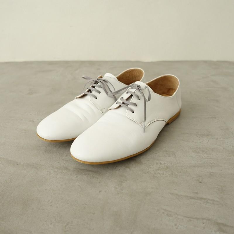 キュー que *レザーレースアップシューズ M/23*皮革オフ白1225(sh10