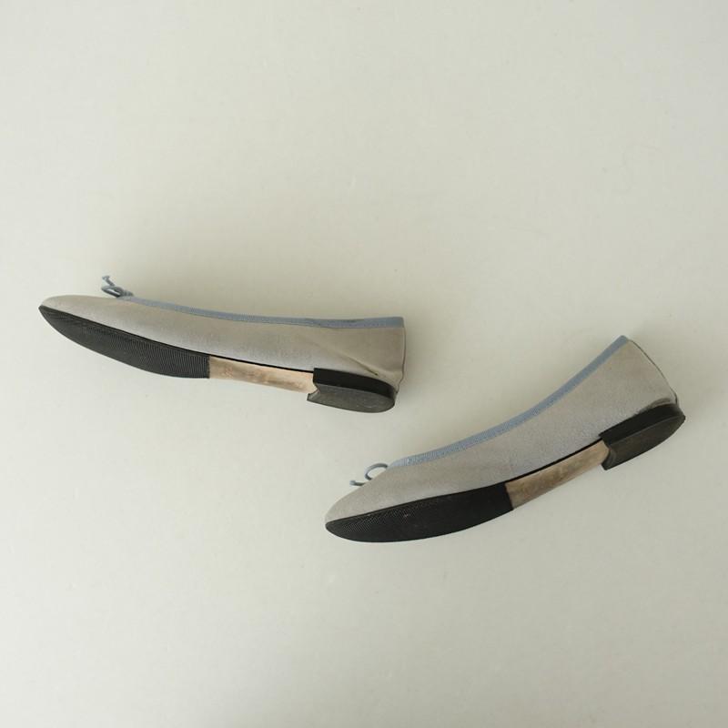 Retetto/レペット バレエシューズ　スエード　グレー レペット repetto *バレエシューズ 36.5/23*スエード皮革ライトグレー