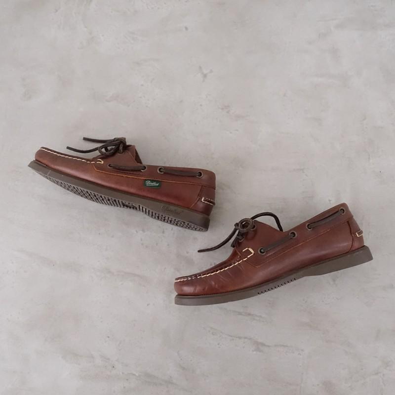 パラブーツ BARTH デッキシューズ ブラウン レザー フランス製 PARABOOT パラブーツ BARTH バース デッキシューズ アメリカブラウン