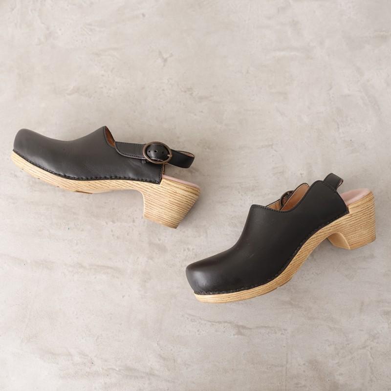 dansko（ダンスコ） *バックストラップサボ 36/23*レザー皮革黒0126