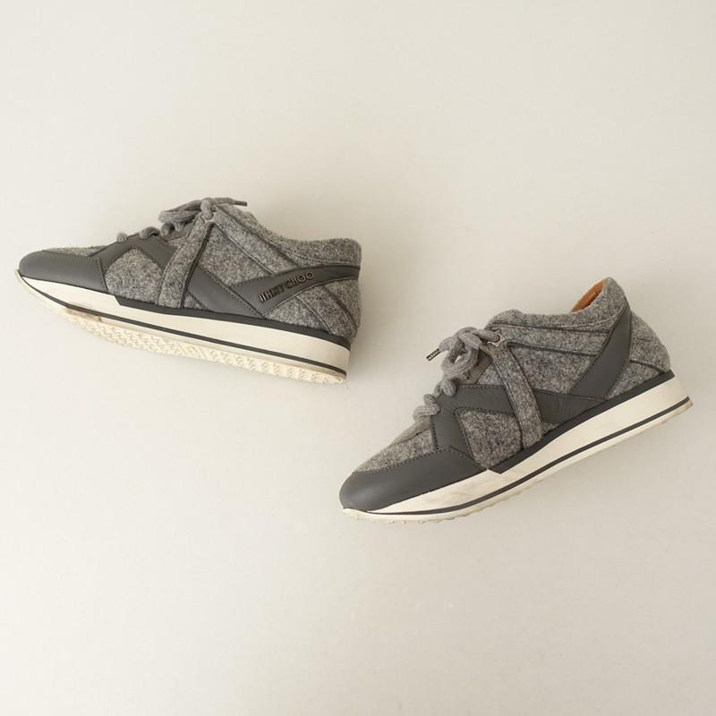 JIMMY CHOO（ジミーチュウ） *London スニーカー 38/24*グレーフェルト