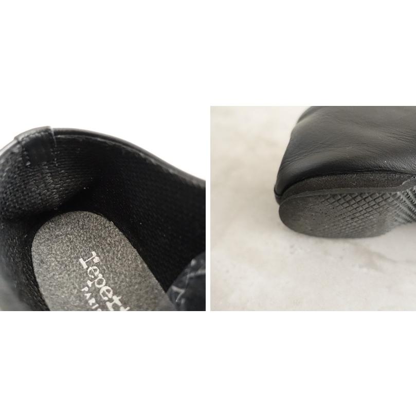 レペット repetto *Jazz レザーレースアップシューズ 38/24*皮革黒0226